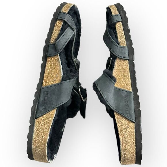 Birkenstock Shearling Fur Black Suede Women’s Regular Fit Mayari Womens 9 - Picture 3 of 12